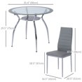 thumbnail image 3 of HOMCOM Ensemble de Table à Manger pour 4, Table de Cuisine Ronde et Chaises Rembourrées, 3 of 10