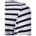 thumbnail image 4 of INSPIRE CHIC T-Shirt pour Homme à Rayures Col Rond Manches Longues Chandail Haut 34 Noir et Blanc, 4 of 8