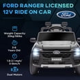 thumbnail image 4 of Qaba Ford Ranger sous Licence Voiture Électrique 12 V avec Rangement Arrière, Gris, 4 of 9