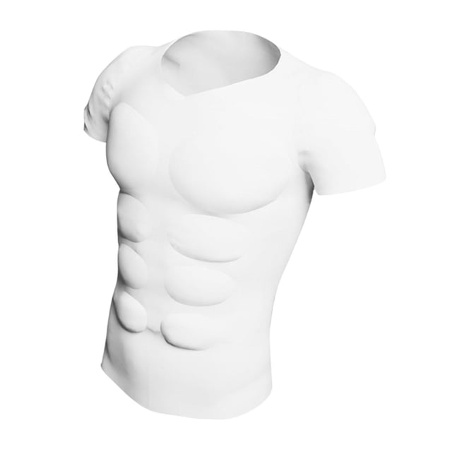 Decodeary Muscle Enhancer Shirt Padded Bodybuilder Suit For Men Looking Instantly Fit And For Long Time . Padded Muscle Shirt White L