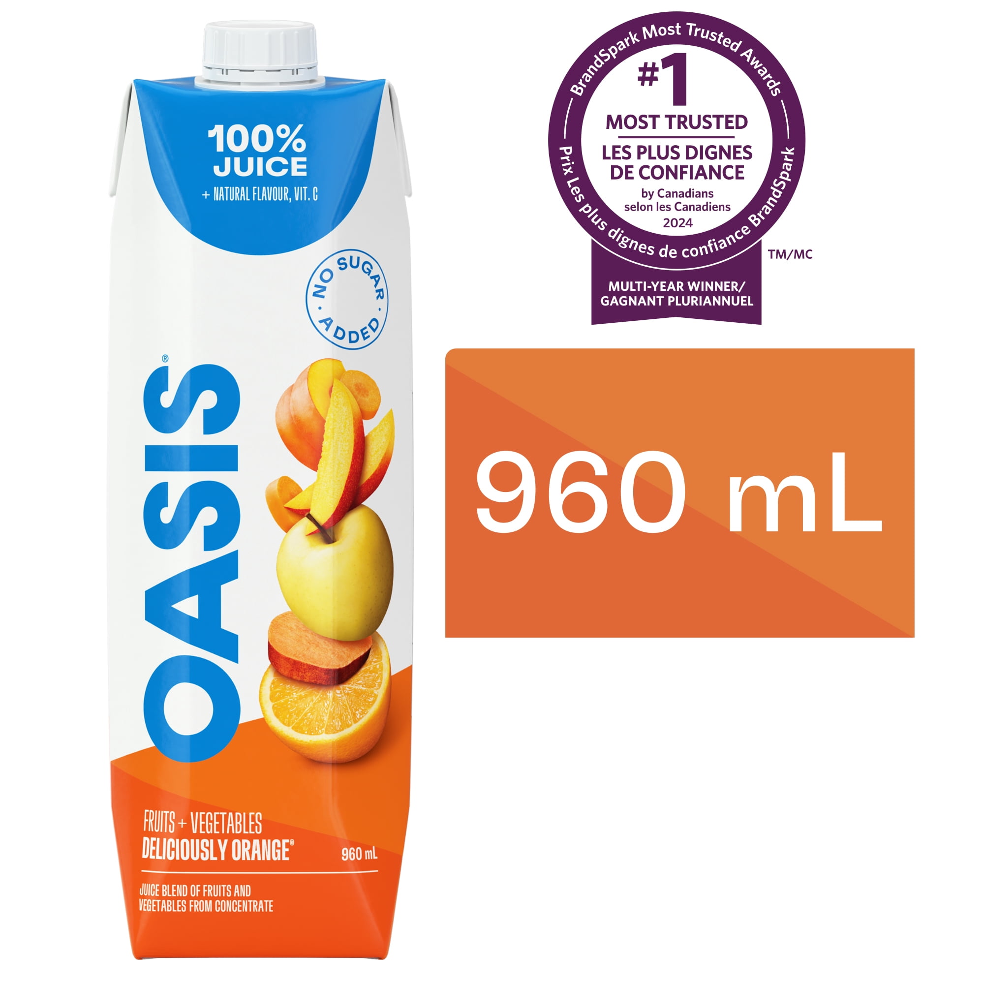 Oasis Deliciously Orange, No Sugar Added 960ml - Walmart.ca