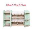 thumbnail image 1 of New! Toy Storage Organizer For Kids Collection, Deluxe Plastic Bookshelf with 8 Toy Organizer Bins-Blue, 1 of 1