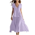 thumbnail image 2 of Ovzne Robes d'Été pour Femmes 2025 Robe Femmes Robes d'Été pour Femmes Imprimé Sans Manches Col Rond Robe Décontractée Longues Robes d'Été Liquidation, 2 of 6