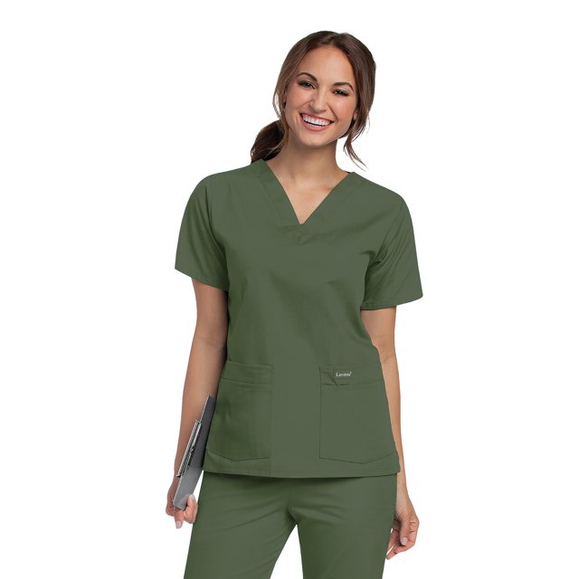 Landau Essentials Haut de Sarrau pour Femmes : 4 Poches, Coupe Classique Décontractée, Col en V Durable 8219