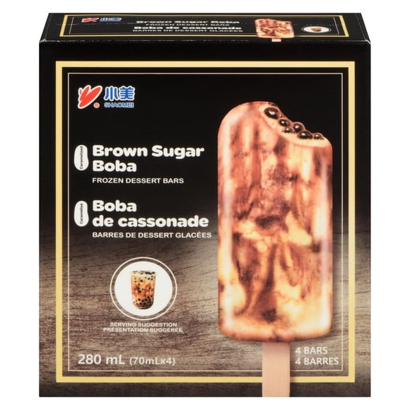 Shao Mei Frozen Dessert Bar-Brown Sugar Boba Tapioca Pearl, 70ml x 4