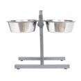 thumbnail image 1 of Iconic Pet 92045 5 Qt 160 oz Réglable en Acier Inoxydable Pet Double Diner pour Chien - 20 Tasses, 1 of 1