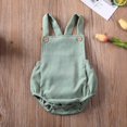 thumbnail image 2 of Newborn Baby Corduroy Sleeveless Romper Solid Color Backless Jumpsuit, 2 of 8