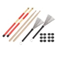thumbnail image 4 of Brosse à Tambour, Texture Suffisante Pratique Rouille Complète Fil d'Acier en Caoutchouc et Bambou pour Atelier de Réparation d'Instruments de Musique pour Débutants Pratique M02763 Noir, 4 of 8