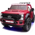 thumbnail image 1 of VOLTZ TOYS Ford Super Duty F450 Dually 2-Seater 24V Kids Ride-On Truck, Motorized Pick-Up Toy Car with Dual Rear Wheels, Parent Remote Control, EVA Tires, Licensed, Red, 1 of 6