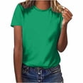 thumbnail image 1 of Yuyuzo T-Shirts d'Été pour Femmes Décontractés à Col Rond à Manches Courtes Hauts Tee Amples Blouses Unies, 1 of 5