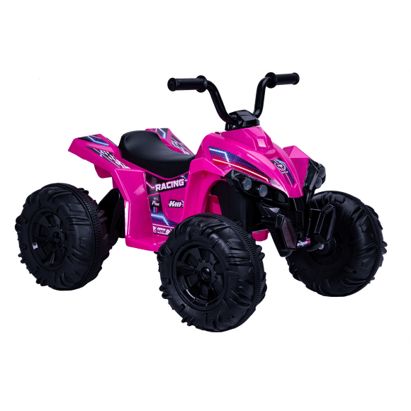 Kid Trax 12V Glow ATV Ride-On Toy, Pink, with LED Lights, Rechargeable Battery, Ages 3–6
