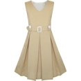 thumbnail image 1 of Robe Fille Kaki Bouton Dos Uniforme Scolaire Ourlet Plissé 14 Ans, 1 of 7