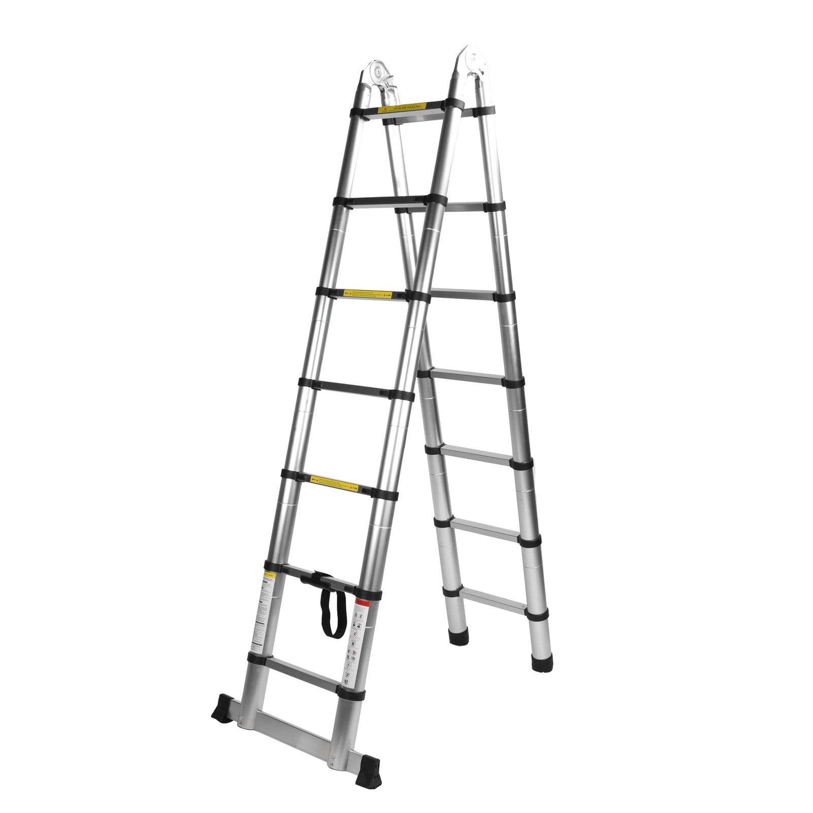 Henmomu Foldable Ladder,Multi‑Purpose Ladder,4.4M Aluminium Alloy Telescopic Ladder Foldable Multi-Purpose Extension Ladder 150Kg Holding Capacity