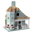 thumbnail image 1 of Home Bazaar HB-9095BS Pink Flower Pot Victorian Cottage Birdhouse, Light Blue, 1 of 6