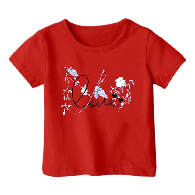 Chandail Court de Danse 2t Chandails à Manches Longues Filles Garçon et Fille Mode Décontractée Imprimé Col Rond Ample T-Shirt à Manches Courtes Haut