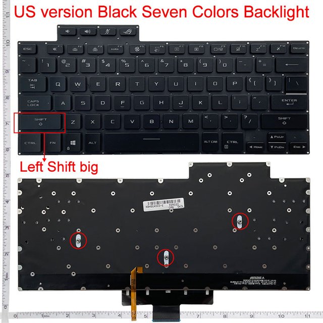 Clavier Anglais US pour ASUS ROG Zephyrus ROG Huan 16 G16 GA503 GA503Q GA503QR GA503QS Huan 15 G15 GU603 GU603H avec Rétroéclairage Rétroéclairage Coloré B
