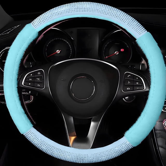 EGNMCR Steering Wheel Cover Car Steering Wheel Cover Elastic Without Inner Steering Wheel Cover Universal Flash Diamond Full Diamond Non-Slip Handlebar Cover Steering wheel cover