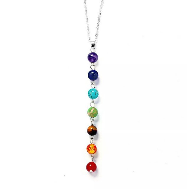 HOOUN 7 Balance Beaded Pretty Necklace Natural Stone Yoga Prayer