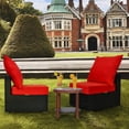 thumbnail image 4 of Gymax 2PCS Deep Seat Chair Cushion Pads Set Indoor Outdoor W/ Rope Belts Red, 4 of 10