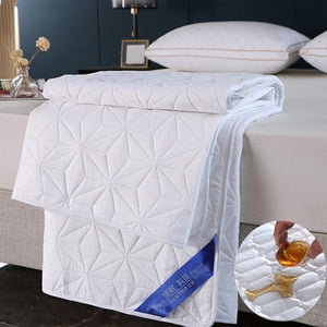 CQCYD sous $5 Protecteur de matelas imperméable, matelas souple et ajusté Lavable en machine, housse de matelas anti-poussière, matelas élastique et ajusté Topper pour lit double taille Queen