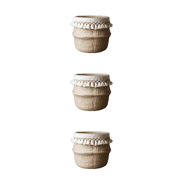 Maytalsory Wood Rattan Woven Basket Vertical Space Utilization Reusable And Recycling Wall Decoration Non Toxic Type 1 3Set