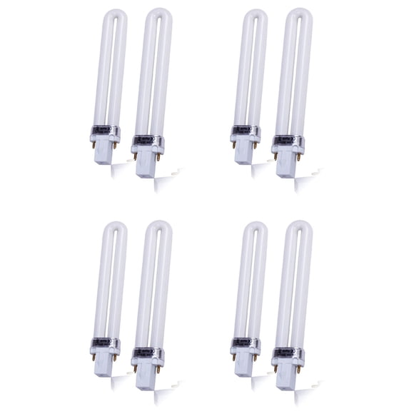 New Electronic 8Pcs 365Nm 9W Nail Dryer UV Lamp Light Bulb Tube Replacement Art Nail Polish Manicure,8 X Nail Dryer UV Lamp Light Bulb,white