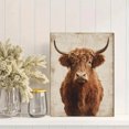 thumbnail image 2 of Highland Cow Rustic Canvas Wall Art 15.75x11.81 Inches, 2 of 8