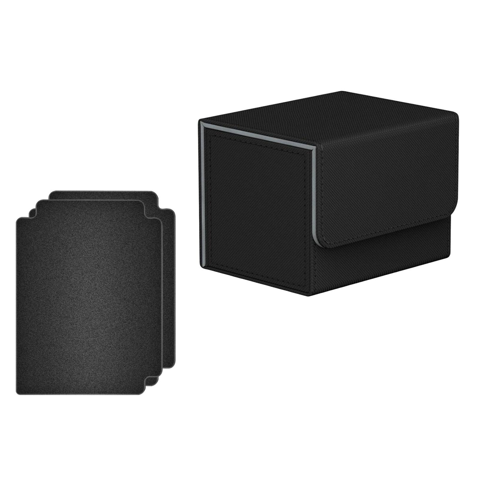 Card Deck Box with Closure Collectible Cards Container Card Holder Black