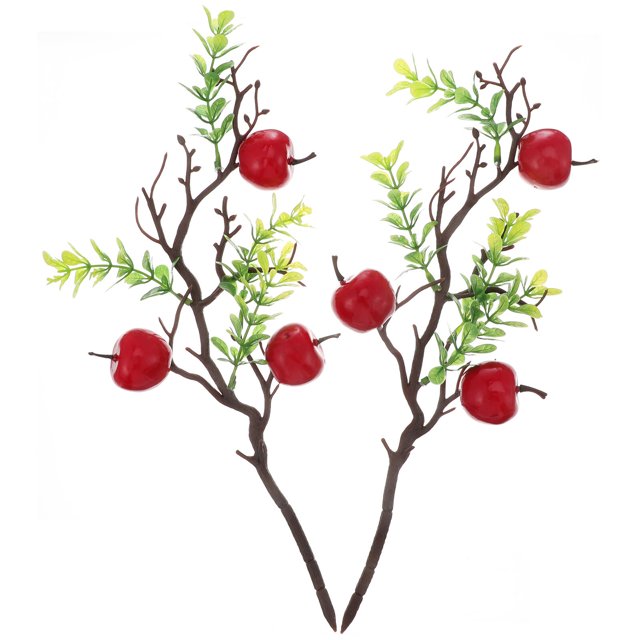 2Pcs Simulated Apple Branch Ornaments DIY Berry Bouquet Photo Props Wedding Prop