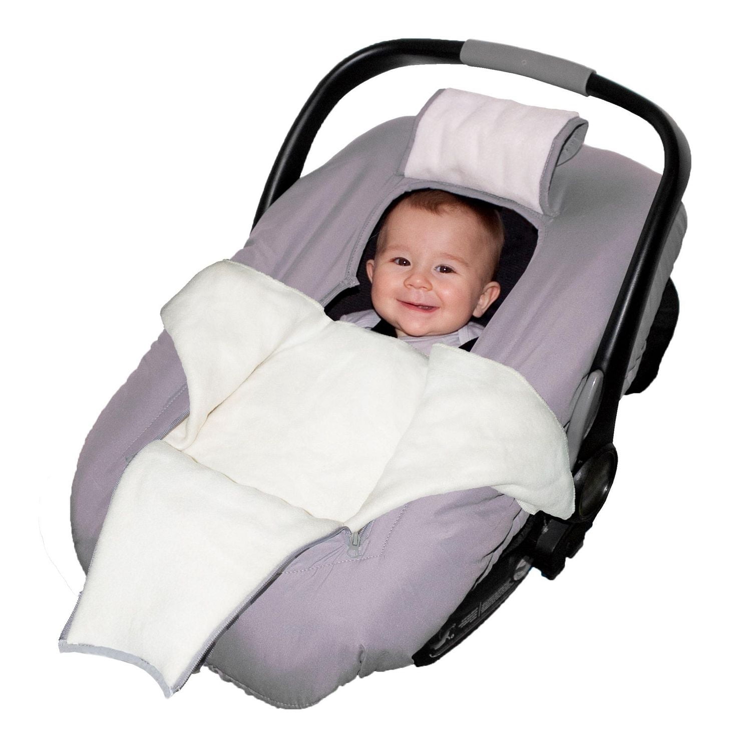 Jolly Jumper Arctic Sneak-a-Peek – Housse d’hiver pour siège d’auto pour bébé | Doublée en polaire et déperlante, avec rabat “coucou” et double fermeture éclair | Lavable à la machine