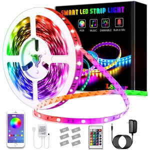 Led Lights Strip For Bedroom, Led Lights 16.4Ft/5M Smart Rgb Led Strip Lights With Bluetooth And Remote Controller Led Light Strips Sync To Music