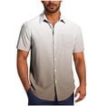 thumbnail image 1 of Pisexur T Shirts for Man , Chemise Décontractée pour Hommes Col Rabattu Mode Impression Dégradée Manches Courtes Bouton Café, 4TG Chemises de Golf Hommes & Chemises Hommes, 1 of 7