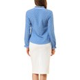 thumbnail image 3 of INSPIRE CHIC Women's Tie Ruffled Neck Blouse Long Sleeves Tops, 3 of 6