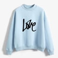 thumbnail image 4 of CEHVOM Femmes Mode Décontractée Imprimé Col Rond Ample Manches Longues Hauts Courts Blouse Chandails Sans Capuche Liquidation, 4 of 5