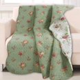 thumbnail image 1 of Cozy Line Home Fashions Jeté Matelassé Vintage à Motif Floral 100 % Coton Réversible Toutes Saisons (Flower), 1 of 2