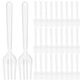 thumbnail image 1 of 100pcs Party Dinner Forks One-time Eating Forks One-time Plastic Steak Forks, 1 of 9