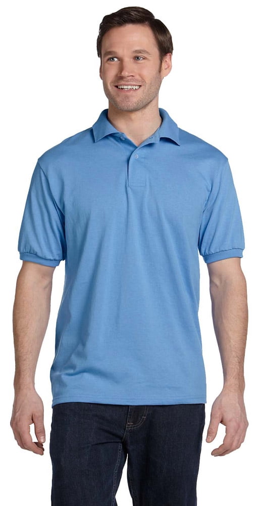 Hanes 054 EcoSmart Polo pour Hommes - Bleu Caroline - Petit