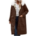 thumbnail image 4 of Miqool Women Reversible Puffer Jacket Thick Plush Long Quilted Jackets Winter Coats Warm Outerwear with Fur Hood, 4 of 9