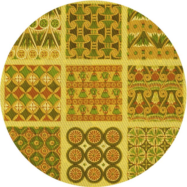 Ahgly Company Machine Washable Indoor Round Transitional Dark Bisque Brown Area Rugs, 3' Round