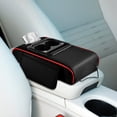 thumbnail image 4 of Red Car Armrest Organizer With Usb Charging Ports And Cup Holder For Console Storage Leather Material With High Elasticity Sponge 1Pc 1.10 Pounds, 4 of 4