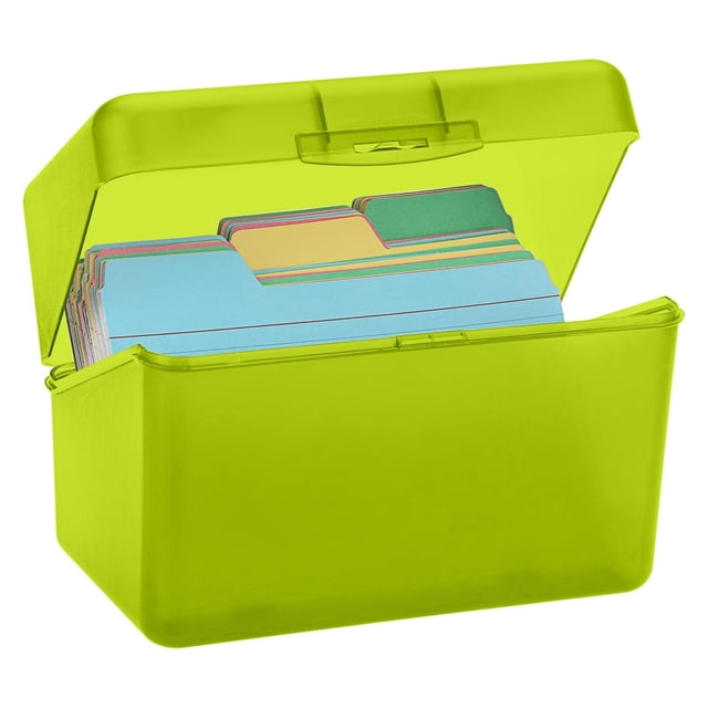 1 Pc Index Card Box - Index Card Holder Notecard Box Recipe Card Box Plastic Storage Organizer for Filling Index Cards, Note cards, Flashcards, Recipes and Addresses