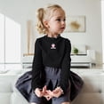 thumbnail image 2 of MIASHUI Hauts pour Enfants Filles Manches Longues T-Shirts à Volants Imprimé Blouse Décontractée, Noir, 3-4 Ans, 2 of 4