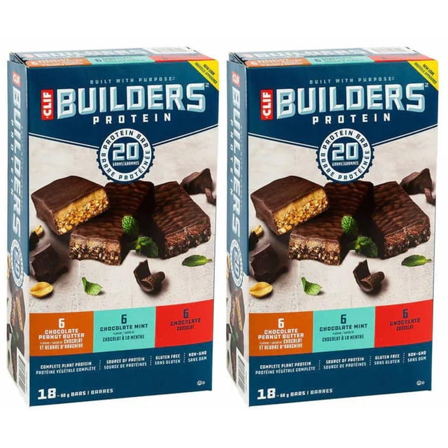 Clif Bar Builders Protein, 18 Unités (Lot de 2)