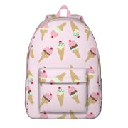 Summer Food Pattern Ice Cream Dessert Backpack, Colorful Sweet Treats School Bag, Anti-theft Multifunctional Casual Daypack for Outdoor and Travel Use