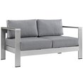 thumbnail image 2 of Modway Shore 4-Piece Aluminum Outdoor Patio Furniture Set in Silver Gray, 2 of 4