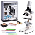 thumbnail image 1 of Microscope for Kids 100X 400x 2000X Magnification Kids Science Toys with Microscope Slides LED Light and Box Education Scientific Toys for Child White, 1 of 8