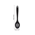 thumbnail image 2 of Silicone Kitchen Ladle Spoon with Strainer - Long Handle Soup Skimmer with Hook - Heat Resistant Nonstick Cooking Utensil for Ramen Noodles Rice Pasta - Dishwasher Safe Slotted Serving Spoon, 2 of 5