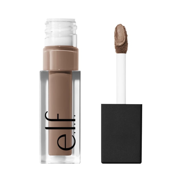e.l.f. Cosmetics Liquid Velvet Eyeshadow , Beige et Boujee, 4,4 g, avec un tube Rectangulaire Transparent Contenant du Fard à Paupières Liquide Beige et un Applicateur à Embout Carré Noir avec une Pointe Pied-de-Biche Revêtue de la Formule Mat Liquide-Poudre, Convient pour Atteindre une Finition d'Oeil Mat Diffus.