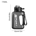 thumbnail image 3 of Large Capacity 1700ml Sports Water Bottle | Leakproof Portable Hydration Bottle with Straw & Chug Lid | BPA-Free Plastic Water Jug for Gym, Hiking, Running, Workouts | 1-Piece Fitness Drink Container, 3 of 6