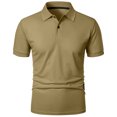 thumbnail image 5 of Sentmoon Blouse pour Homme Grande Taille Ample Col Rabattu Manches Courtes Extensible Plage T-Shirt pour Homme Couleur Unie Tenues d'Été pour Homme 2025 Actif pour la Randonnée et le Camping Kaki TTTG, 5 of 5
